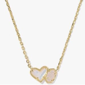 Kendra Scott Ari Heart Emilie Pendant in Ivory Mother-of-Pearl/Iridescent Drusy